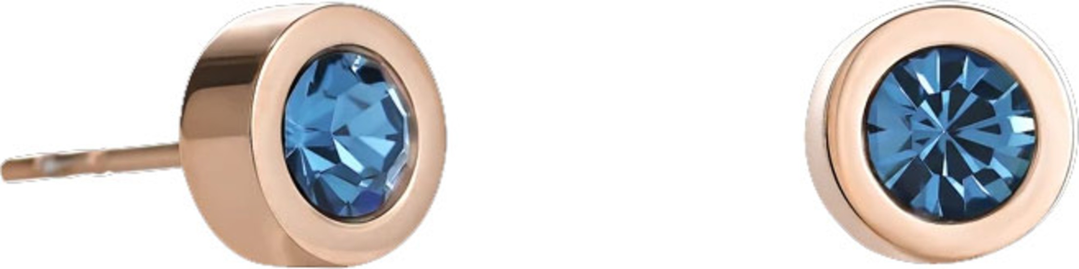 COEUR DE LION Earrings Crystal & stainless steel rose gold petrol 0228/21-0628
