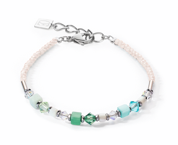 Coeur de Lion Princess Shape Mix Bracelet Mint Green 4239/30-0522