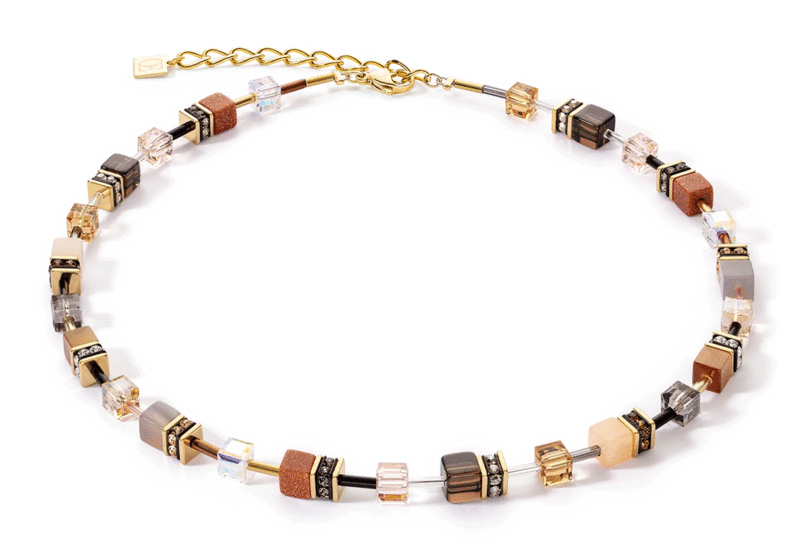 Coeur de Lion GeoCUBE® Iconic Precious Necklace Brown 4905/10-1100