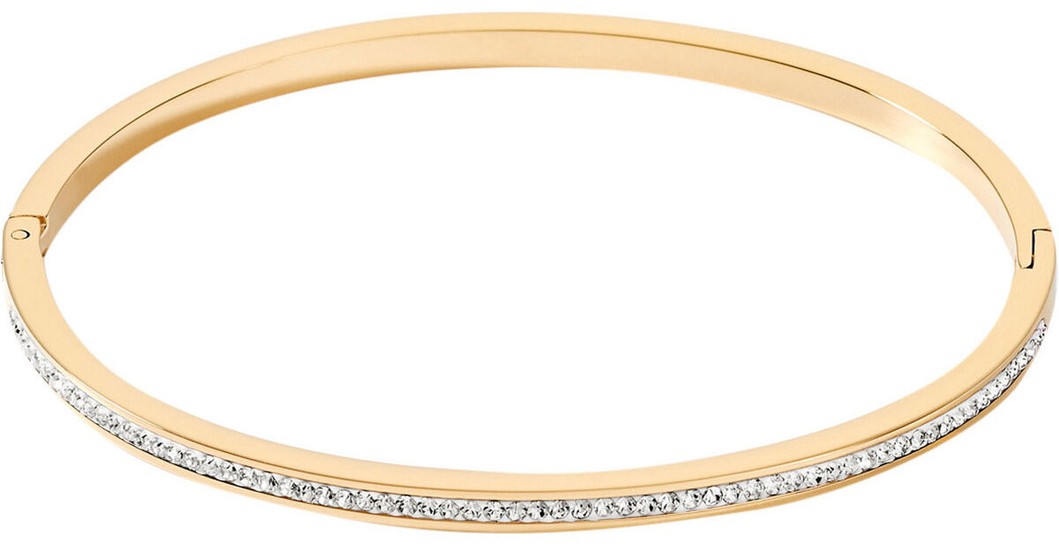 Coeur De Lion Bangle Stainless Steel Gold & Crystals Pavé Crystal 0129/33-1816