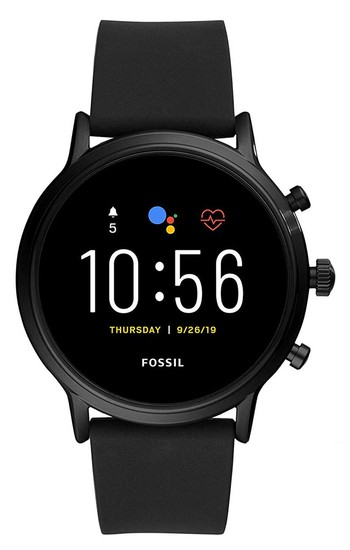 FOSSIL GEN 5 SMARTWATCH THE CARLYLE HR BLACK SILICONE FTW4025