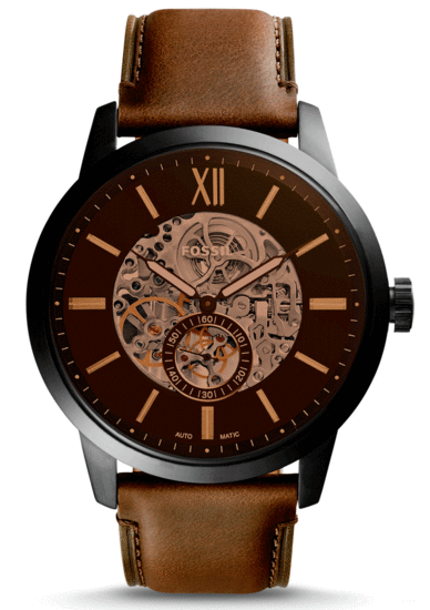 FOSSIL Townsman 48 mm Automatic Brown Leather Watch ME3155