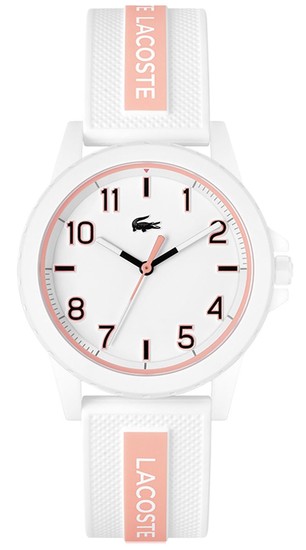 Lacoste Rider 3 Hands Watch - White And Pink With Silicone Strap 2020143
