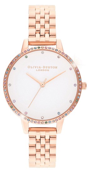 Olivia Burton Rainbow Bezel & Rose Gold Bracelet OB16RB21