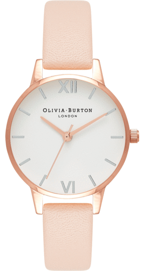 OLIVIA BURTON Midi Dial Nude Peach Silver Rose Gold Watch OB16MDW21