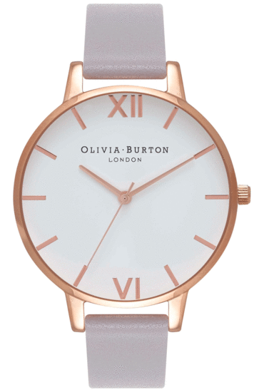 OLIVIA BURTON White Dial Grey Lilac Rose Gold Watch OB16BDW16