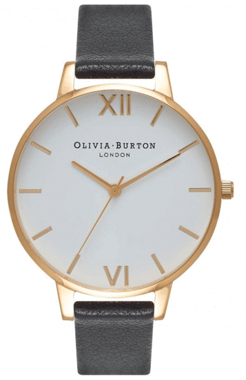 OLIVIA BURTON White Dial Black Gold OB16BDW17
