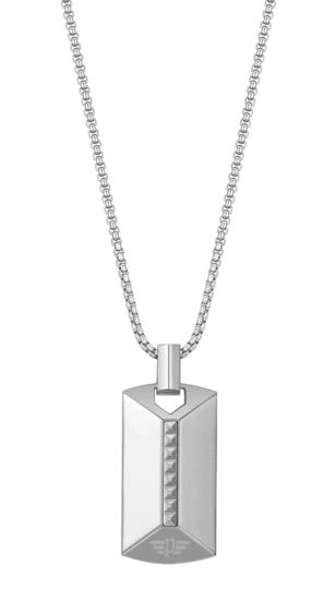 Geometric Metal Necklace By Police For Men PEAGN0001403