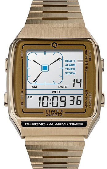 Q Timex Reissue Digital LCA 32.5mm Stainless Steel Bracelet Watch TW2U72500