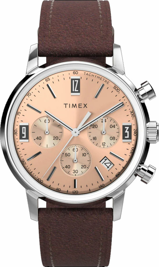 TIMEX Marlin® Chronograph Tachymeter 40mm Leather Strap Watch TW2W51400