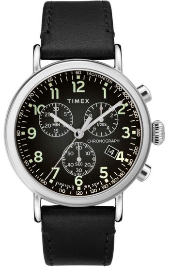 TIMEX Standard Chronograph 41mm Leather Strap Watch TW2T21100
