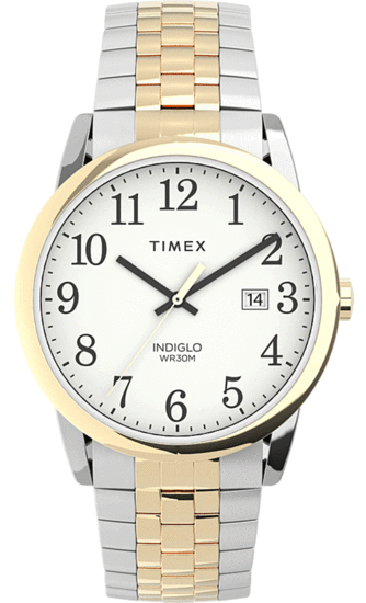 Timex Easy Reader® 38mm Stainless Steel Expansion Band Watch with Perfect Fit TW2V40100