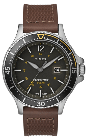 TIMEX Expedition Ranger Solar 43mm Leather Strap Watch TW4B15100