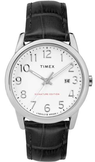 TIMEX Easy Reader Signature 38mm Leather Strap Watch TW2R64900