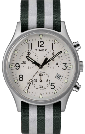 TIMEX MK1 Aluminum Chronograph 40mm Reflective Fabric Watch TW2R81300