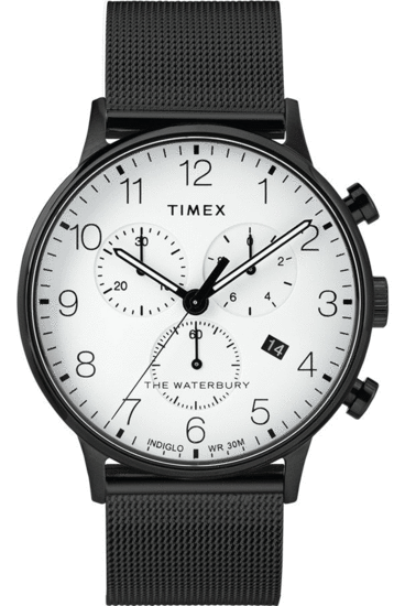 TIMEX Waterbury Classic Chronograph 40mm Stainless Steel Mesh Band Watch TW2T36800
