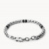 FOSSIL Black Marble and Silver-Tone Steel Beaded Bracelet JF03313040