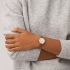 FOSSIL Carlie Three-Hand Medium Brown LiteHide Leather Watch ES5297