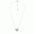 Michael Kors Precious Metal-Plated Sterling Silver Pavé Heart Necklace MKC1689CZ040